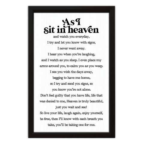 As I Sit In Heaven | Wood Sign