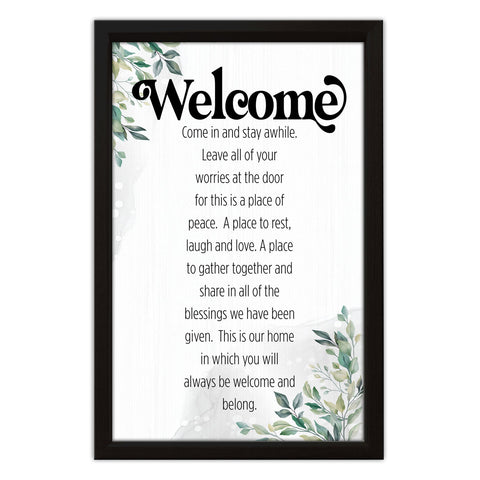 Welcome, Come In And Stay Awhile | Wood Sign