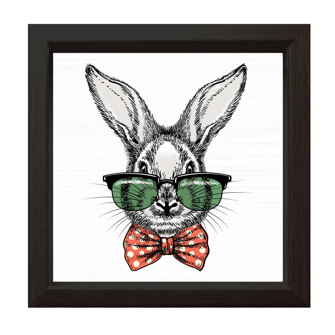 Bunny With Glasses | Wood Sign