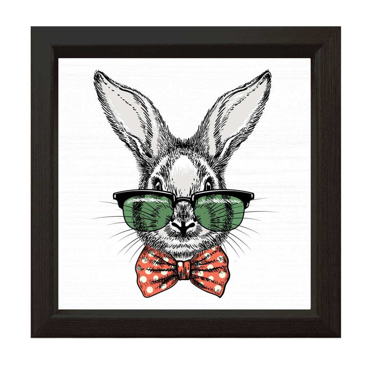Bunny With Glasses | Wood Sign