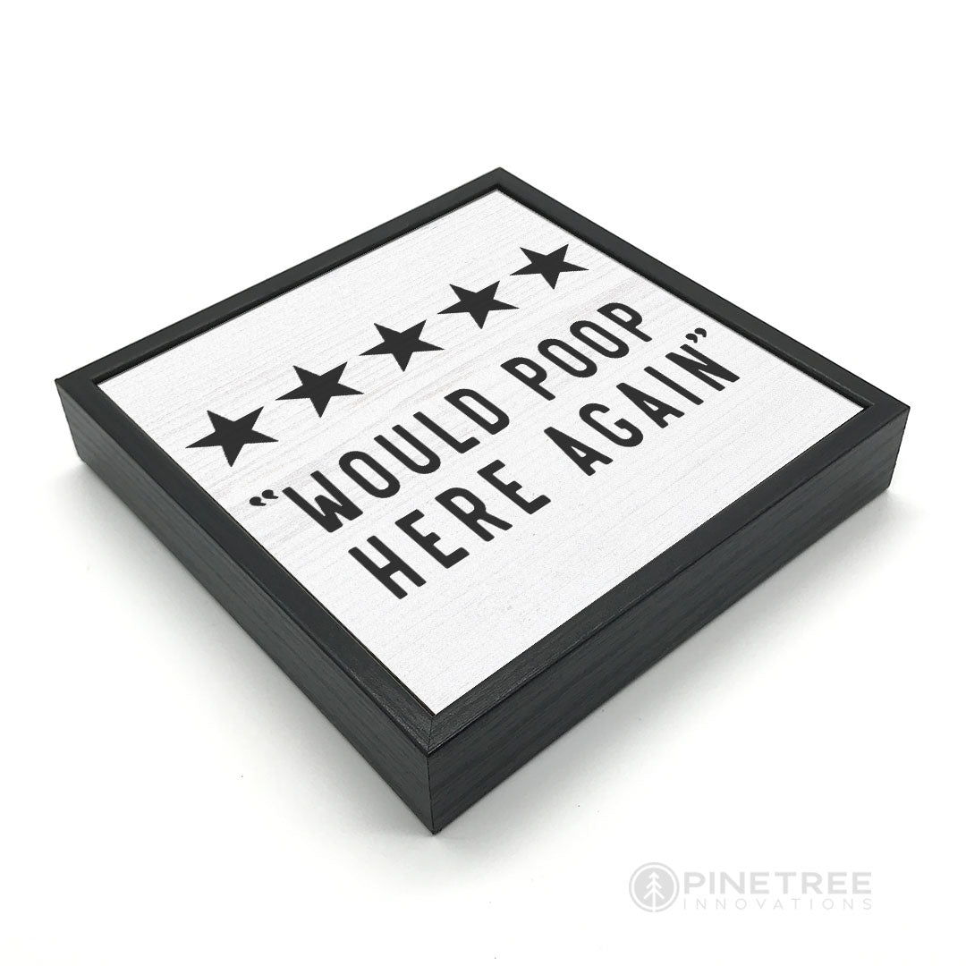 Would Poop Here Again | Wood Sign