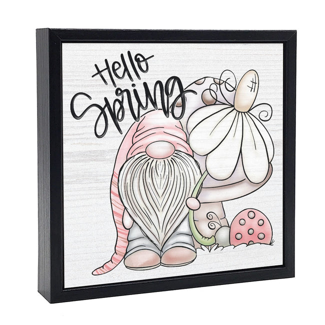 Hello Spring Gnome | Wood Sign