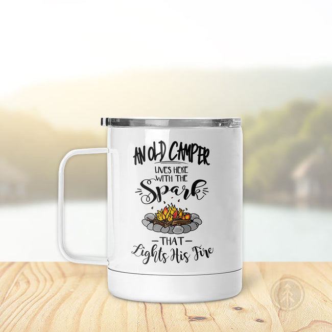 An Old Camper LIves Here | Insulated Mug