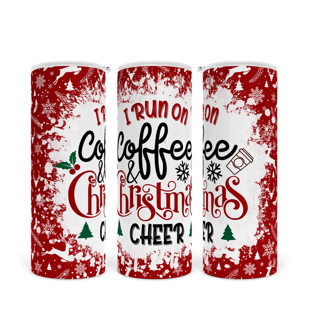 I Run On Coffee &amp; Christmas | Skinny Tumbler